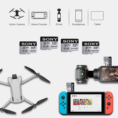 SONY High-Speed 1TB Micro SD Card — Full HD Memory Card for Phone, Tablet & PC (512GB/256GB/128GB/64GB)