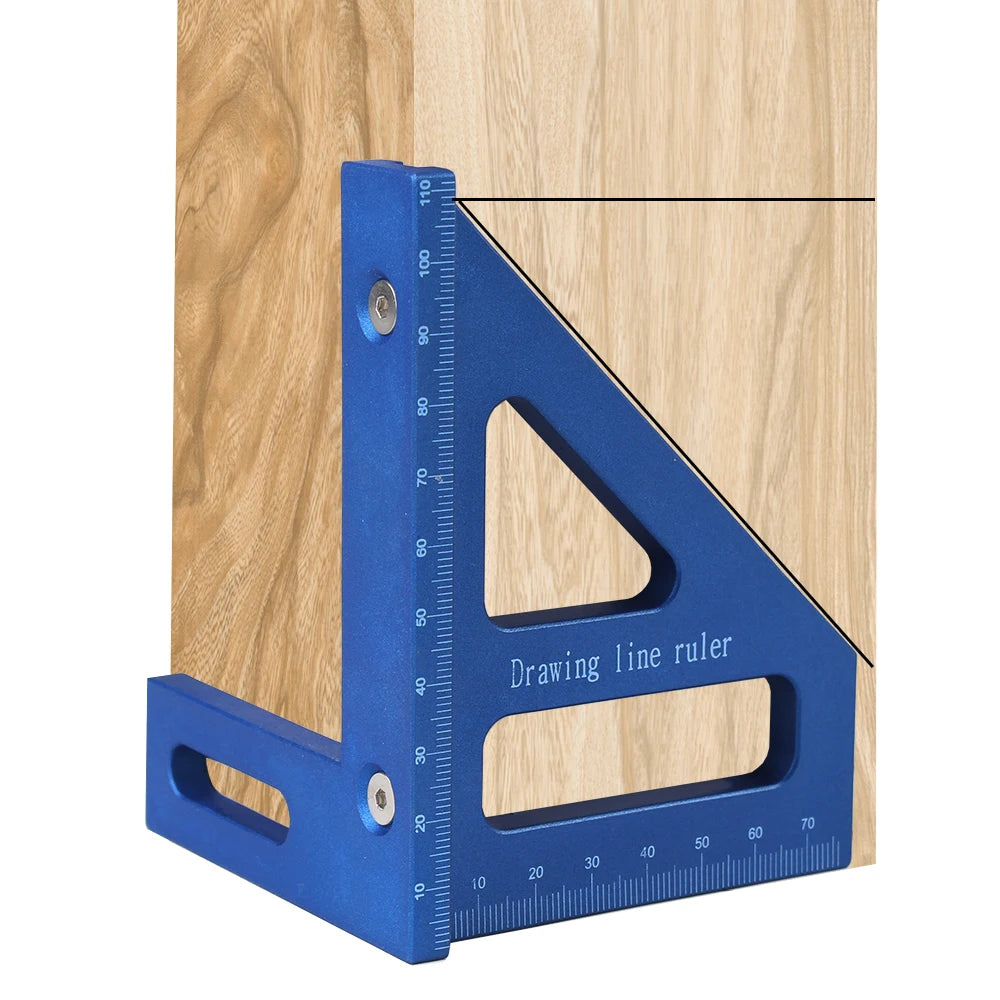 3D Multi-Angle Measuring Ruler – 45/90 Degree Plastic Carpentry Square Protractor & Miter Triangle Layout Tool