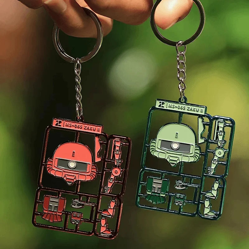 GUNDAM Metal Keychain - Glow-in-the-Dark Anime Pendant for Backpacks and Kids' Gifts