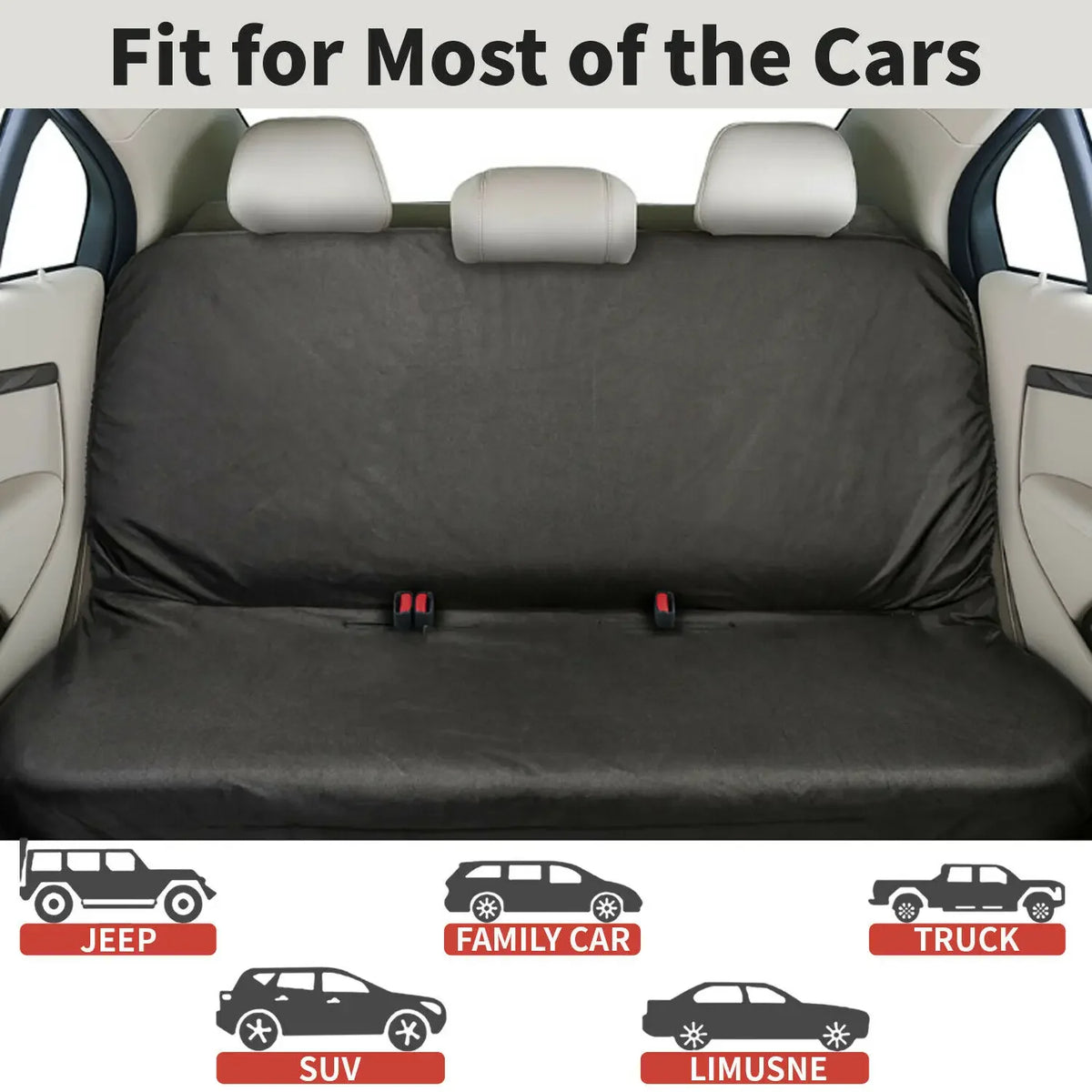 Universal Heavy-Duty Waterproof Rear Seat Cover - Pet Dog Protector for Cars, Spill and Scratch-Resistant Back Seat Shield