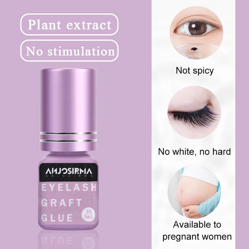 ANJOSIRMA Fast Drying Fake Eyelash Gel 5ml – Instant Eyelash Extension in 1-2 Seconds