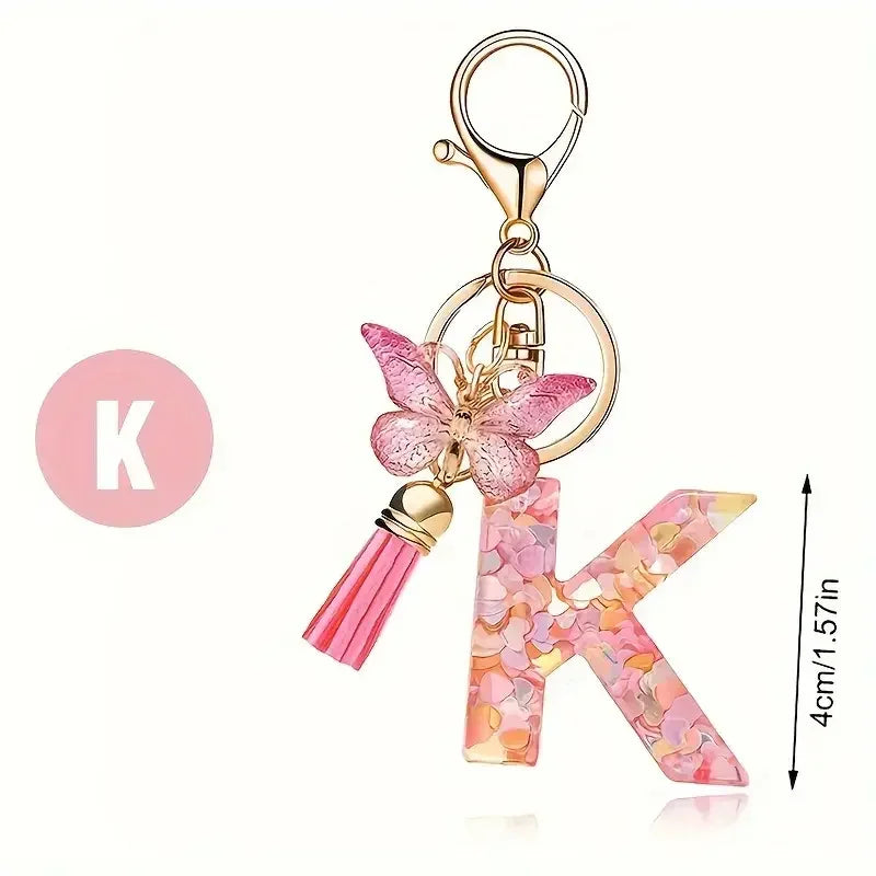 A-Z Letter Keychain - Personalized Metal Initial Pendant for Women, Car Keys & Bag Accessories