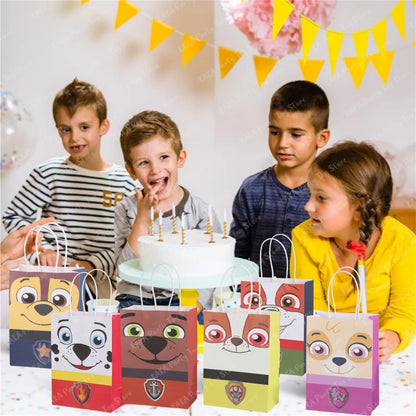 6/12Pcs PAW Patrol Party Gift Bags – Kids Birthday, Halloween & Christmas Candy Paper Bags – Baby Shower & Party Decoration Supplies for Boys & Girls