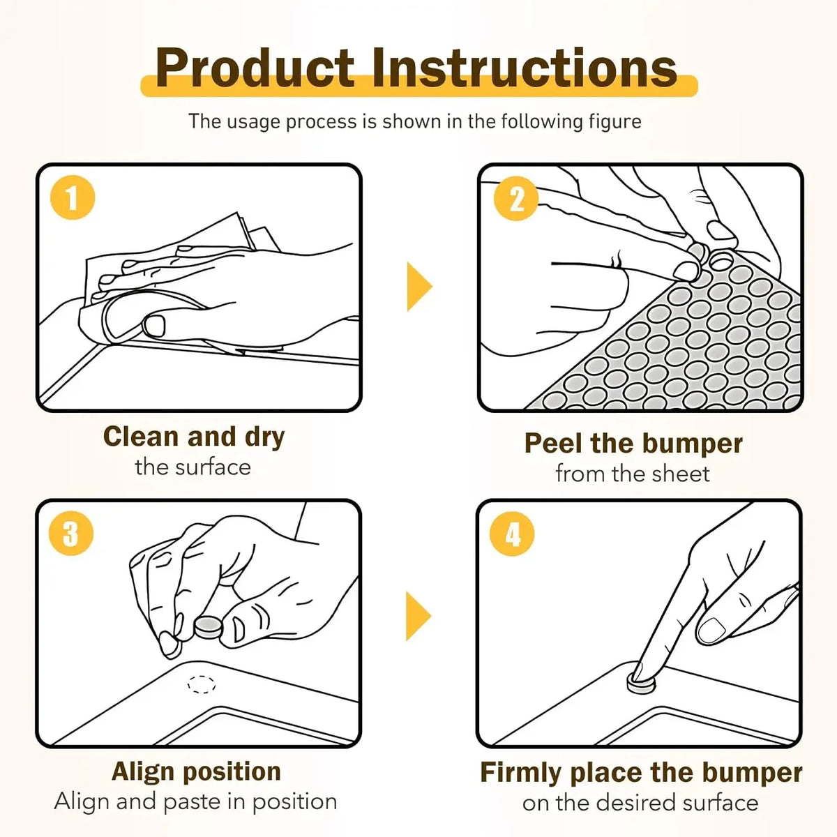 100/300Pcs Clear Self-Adhesive Silicone Bumper Pads - Rubber Door Stops, Cabinet Dampers & Furniture Cushion Protectors