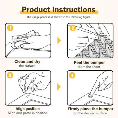 100/300Pcs Clear Self-Adhesive Silicone Bumper Pads - Rubber Door Stops, Cabinet Dampers & Furniture Cushion Protectors