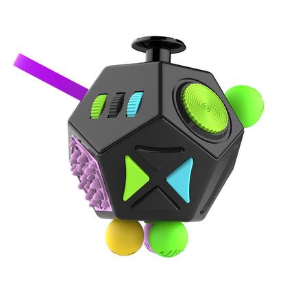 Fidget Cube EDC – 12-Sided Anti-Stress Sensory Toy for Kids & Adults, ADHD, Autism, Focus Relief