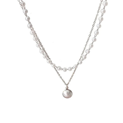 SUMENG 2024 Kpop Pearl Choker Necklace – Double Layer Pendant Jewelry Gift for Women