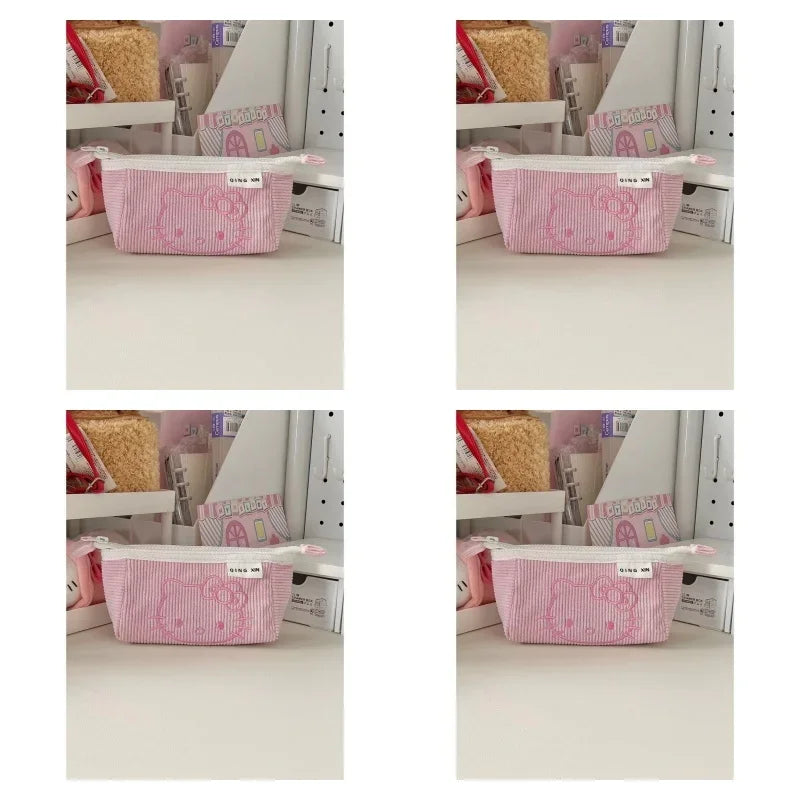 Kawaii Hello Kitty 2 Layered Large Capacity Pencil Bag – Cute Cartoon Student School Pencil Box, Gifts for Girls