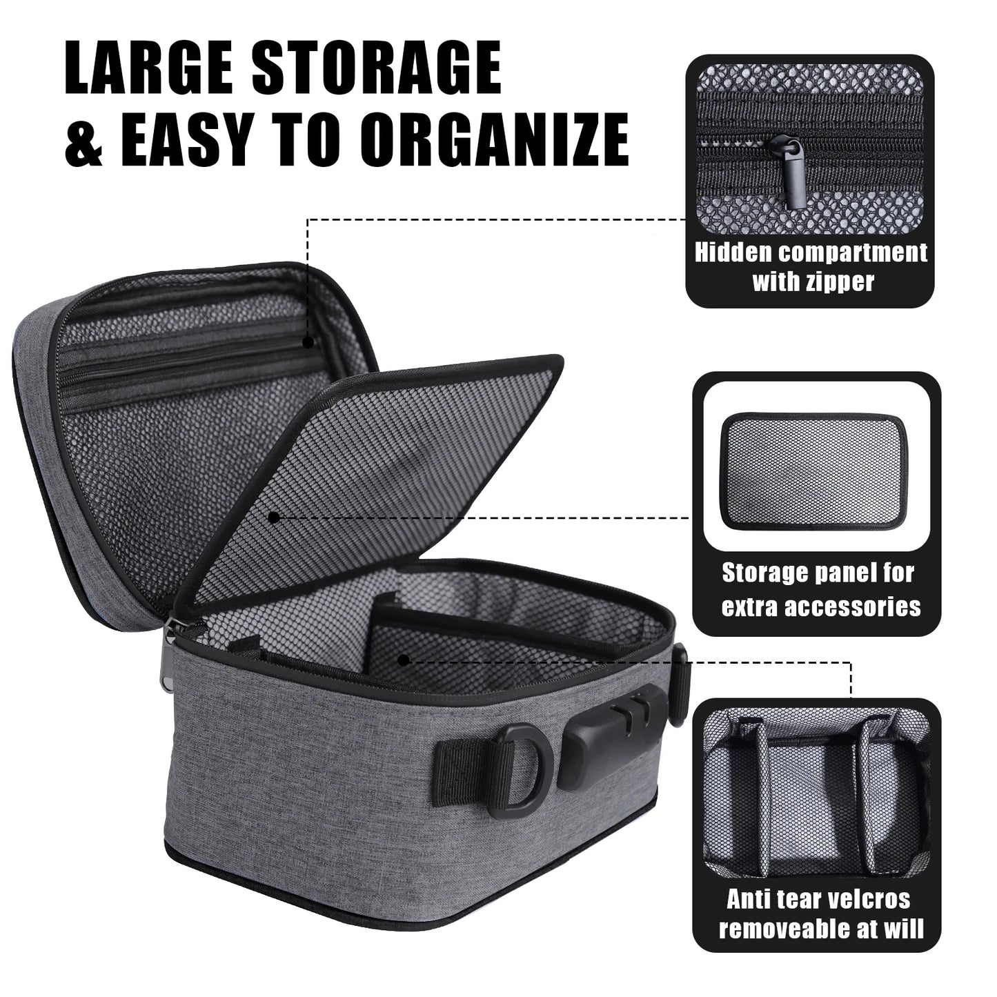 Unisex Smell-Proof Pouch with Combination Lock – Secure Stash Bag for Storage & Travel Gifts