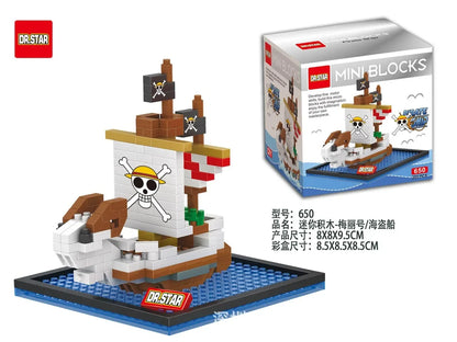 Anime Pirate Ship Building Blocks – Thousand Sunny & Going Merry Diamond Brick Figures, Polortang Toy Set Christmas Gift