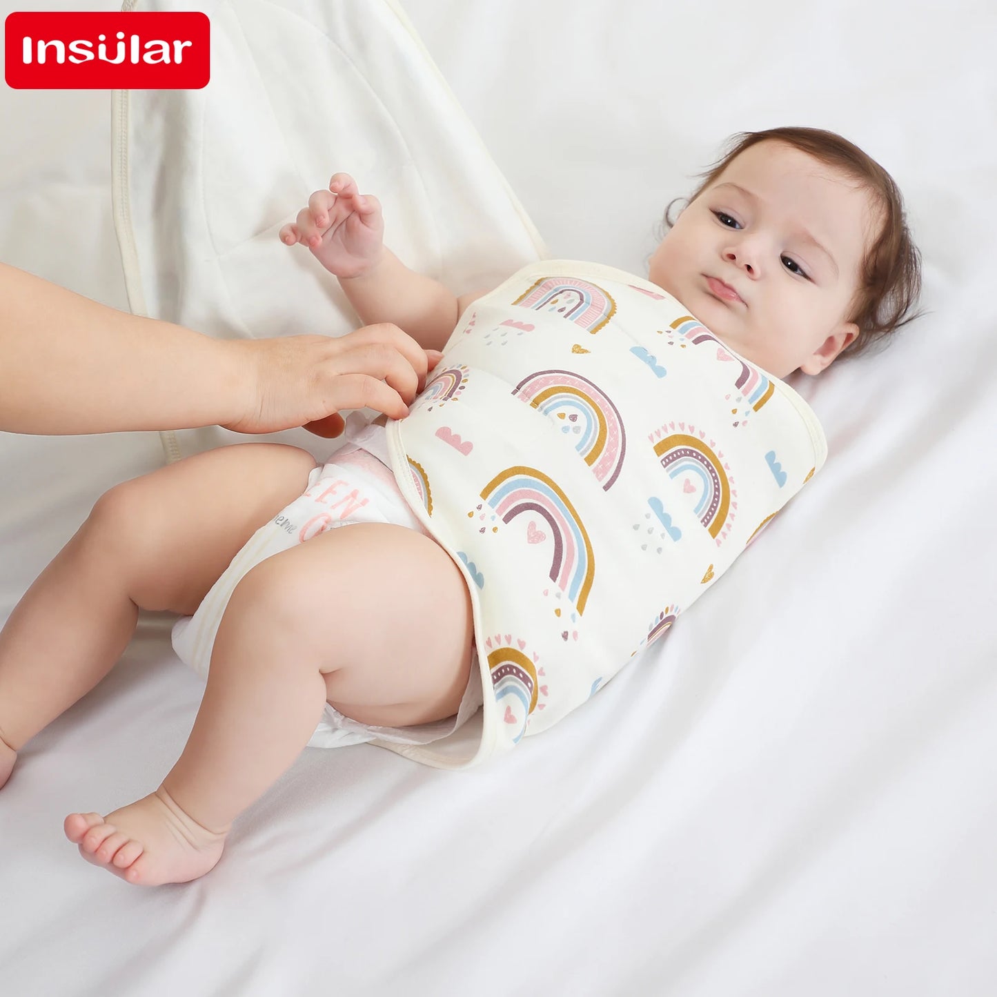 Bilayer Baby Swaddle Wrap Blanket - Soft Thin Cotton Newborn Anti-Startle Sleep & Changing Cover