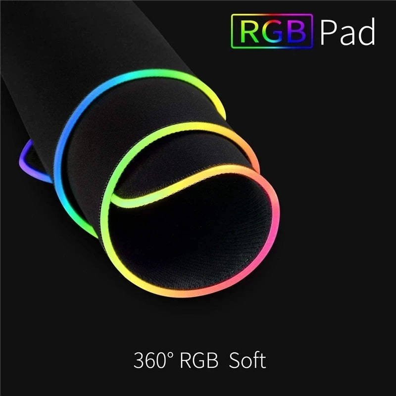 RGB LED Backlit Gaming Mouse Pad – Waterproof Large Desk Mat for Keyboard & Mouse, Big PC Gamer Mouse Carpet Play Surface