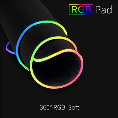 RGB LED Backlit Gaming Mouse Pad – Waterproof Large Desk Mat for Keyboard & Mouse, Big PC Gamer Mouse Carpet Play Surface