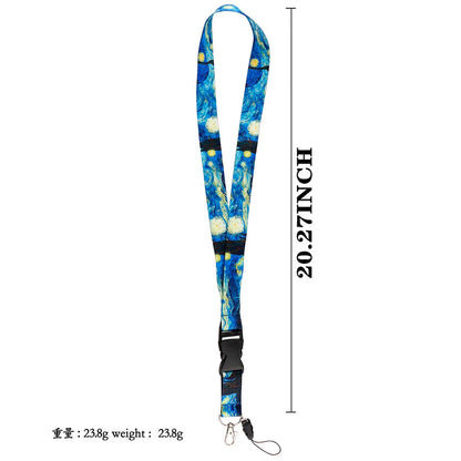 Van Gogh Starry Night Art Neck Strap Lanyard – Keychain Badge Holder for ID, Credit Card & Keys Accessories