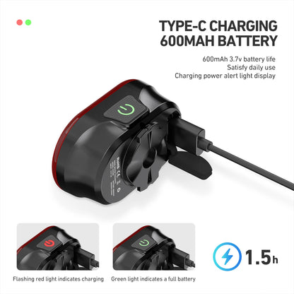 CYCLAMI CY300T Smart Bicycle Brake Sensing Light — Waterproof Front & Rear MTB Road Bike Light Accessory