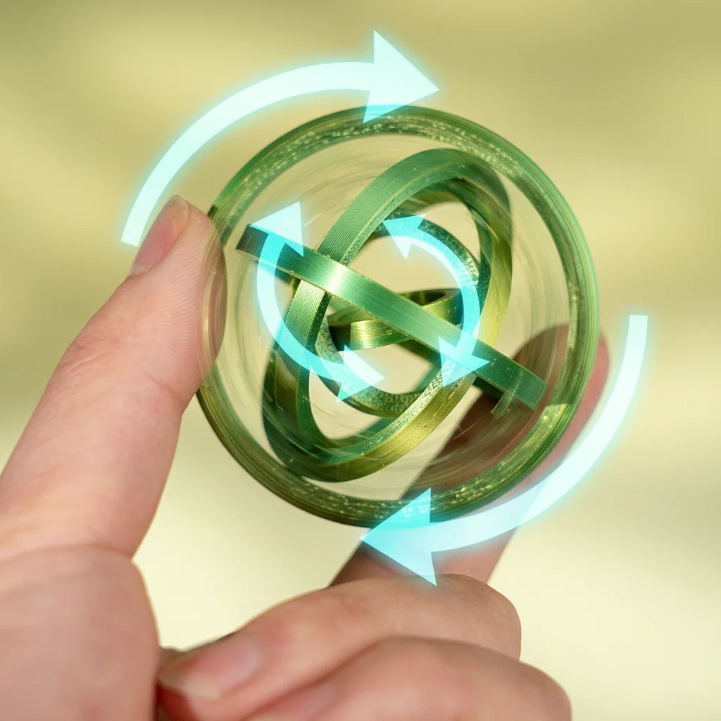 3D Printed Hex Ring - Colorful Rotating PLA Novelty Finger Ring & Desktop Toy