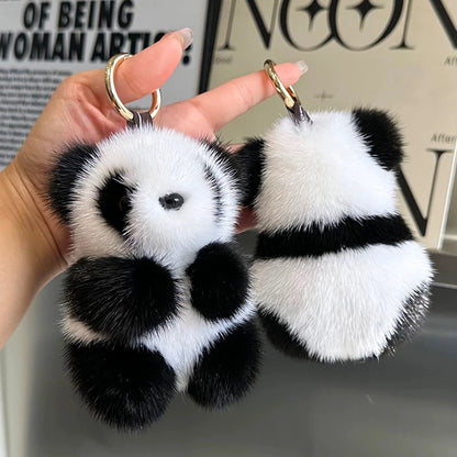 Cute Panda Plush Keychain - Cartoon Bag Pendant, Car Key Charm & Fashion Accessory Gift for Girls