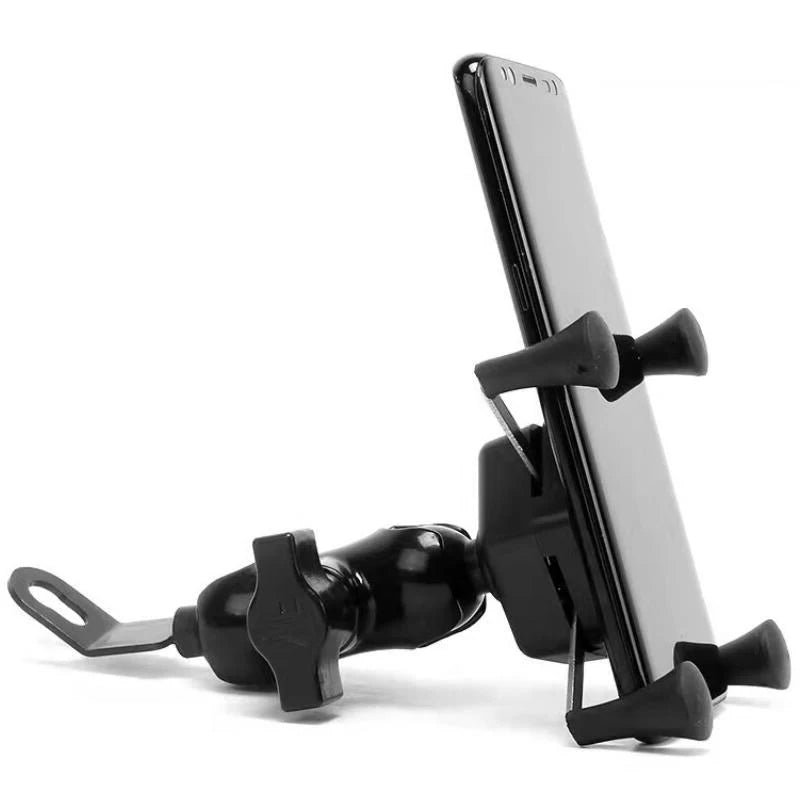 Universal 360° Rotating Motorcycle Phone Holder – Adjustable Rearview Mirror Mount for Scooter & Motorbike