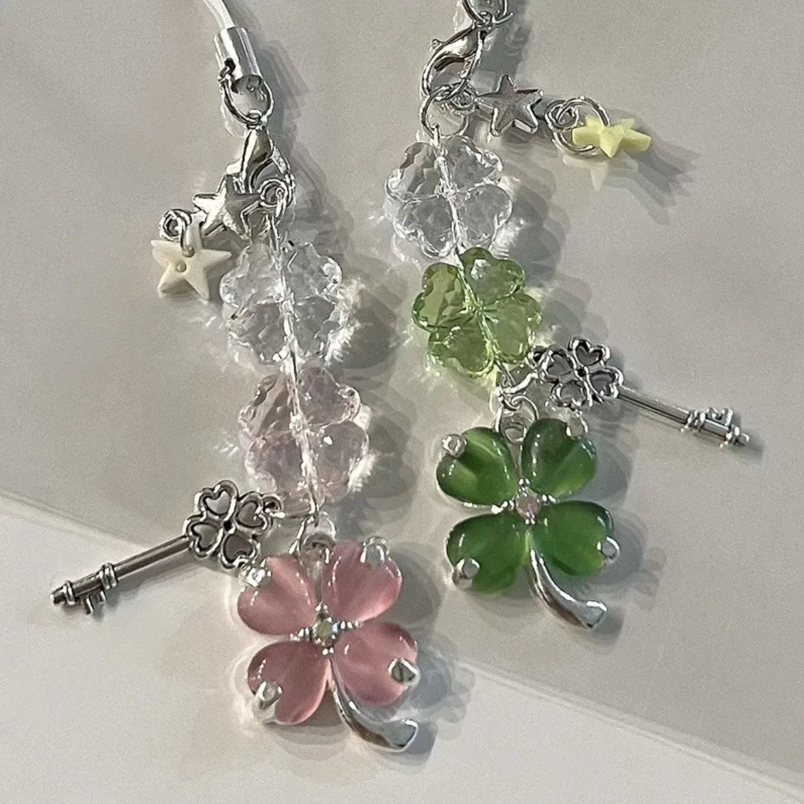 Lucky Leaf Phone Charm Pendant - Cute Key Chain Strap for Phone Case Samsung Bag Books Camera Accessories