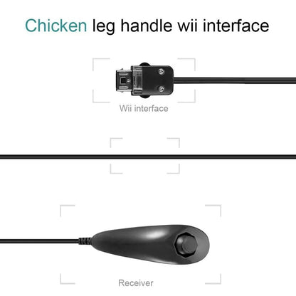 Wired Nunchuck Controller for Nintendo Wii – Curved Game Handle Gamepad Accessory