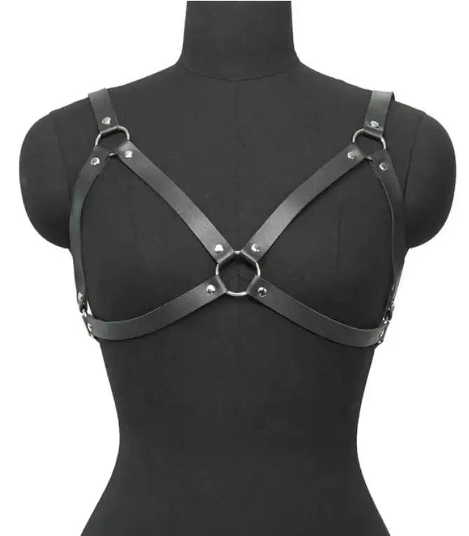 Sexy Leather Leg Harness Garter Belt – Thigh Lingerie for Gothic, Fetish & Festival Wear
