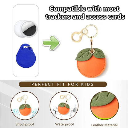 Leather Keychain Case for Apple AirTag – Cute Protective Anti-Scratch GPS Tracker Cover
