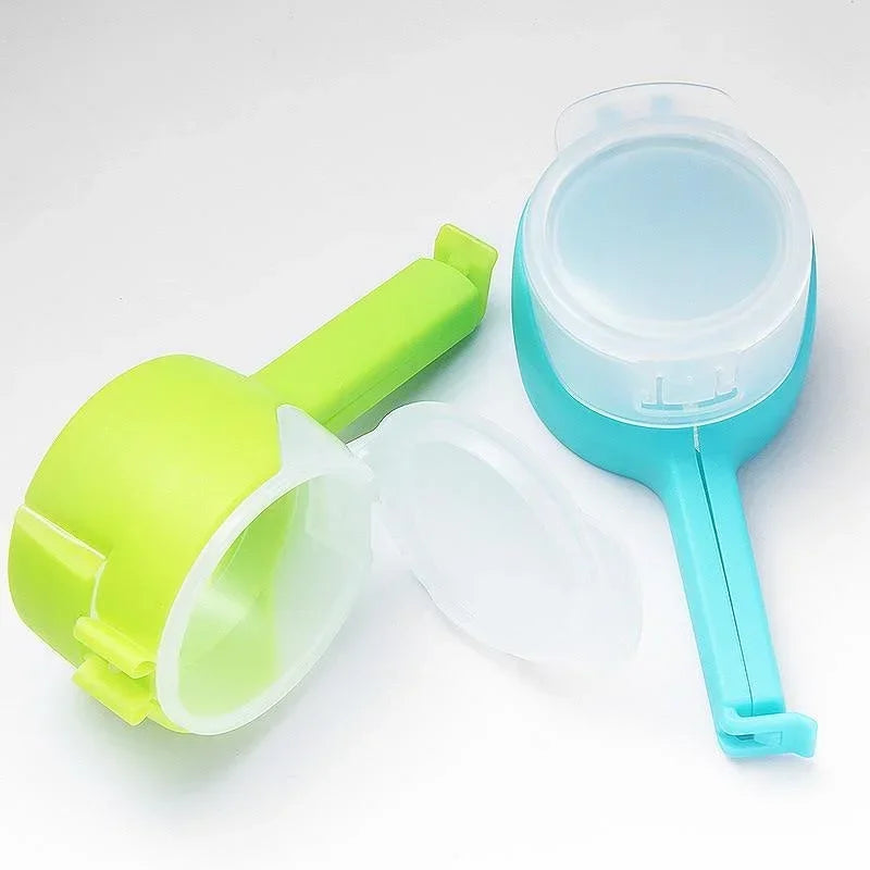 Food Storage Bag Clips with Pour Spouts - Kitchen Chip Sealer Clips, Plastic Cap for Freshness