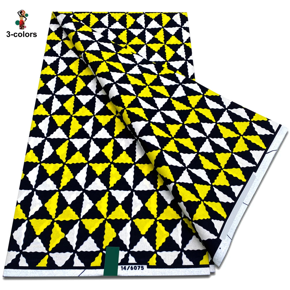 Newest African Ankara Wax Fabric - 100% Cotton Soft Dutch Hollandais Pagne Print for Dresses & Sewing