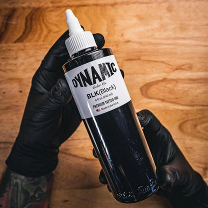 8oz Black Tattoo Ink – Original BLK Dynamic Triple Black Professional Pigment for Body Art.  240ML