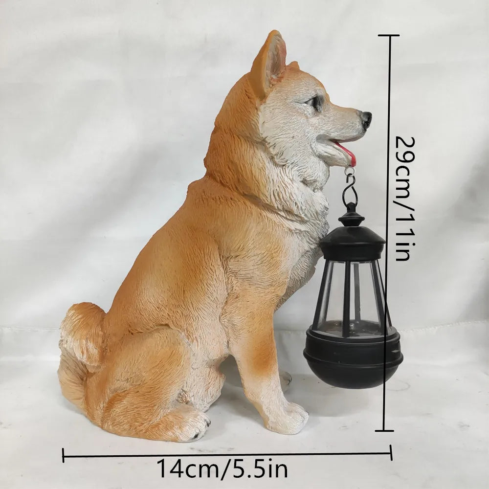 Solar Puppy Garden Decoration - Outdoor Simulation Dog Figurine for Patio, Entrance, Villa & Lawn Decor