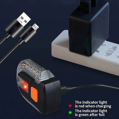 Bicycle Turn Signal Light - Wireless Remote Control LED Taillight, USB Rechargeable Rear Warning Lamp, Bike Accessories