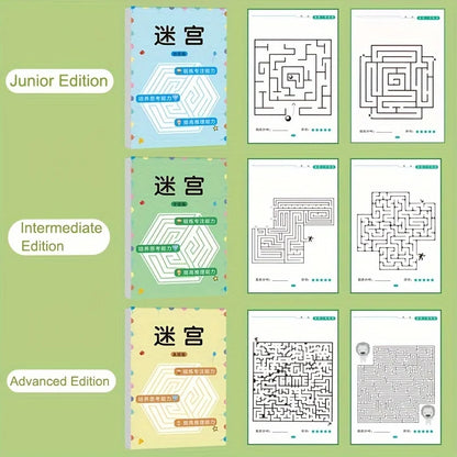 Maze Training Book – Puzzle Game to Improve Concentration, Thinking & Attention, Fun Educational Gift