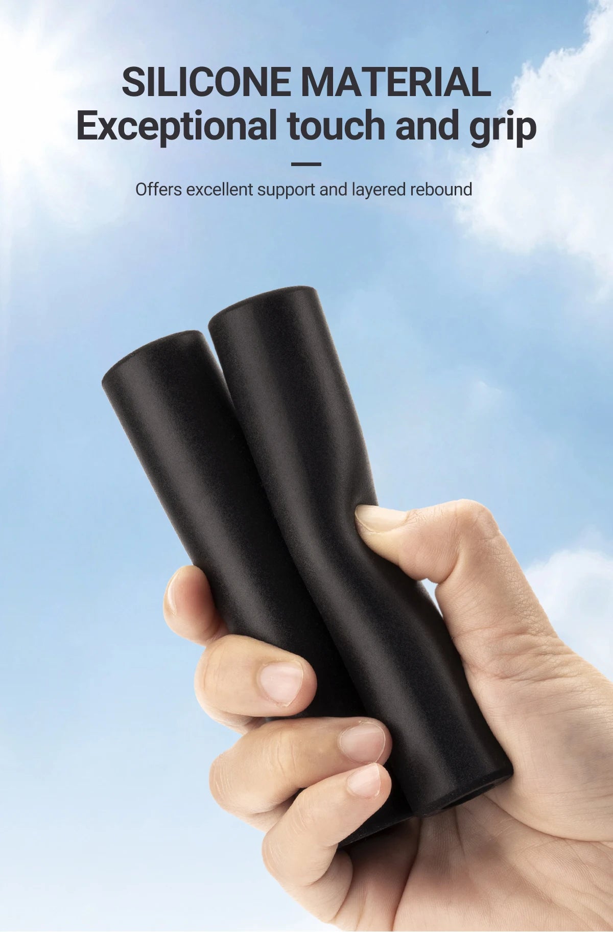 MANA MTB Silicone Bike Grips – Thickened Lightweight Shock-Absorbing Comfortable Bicycle Handlebar Grips