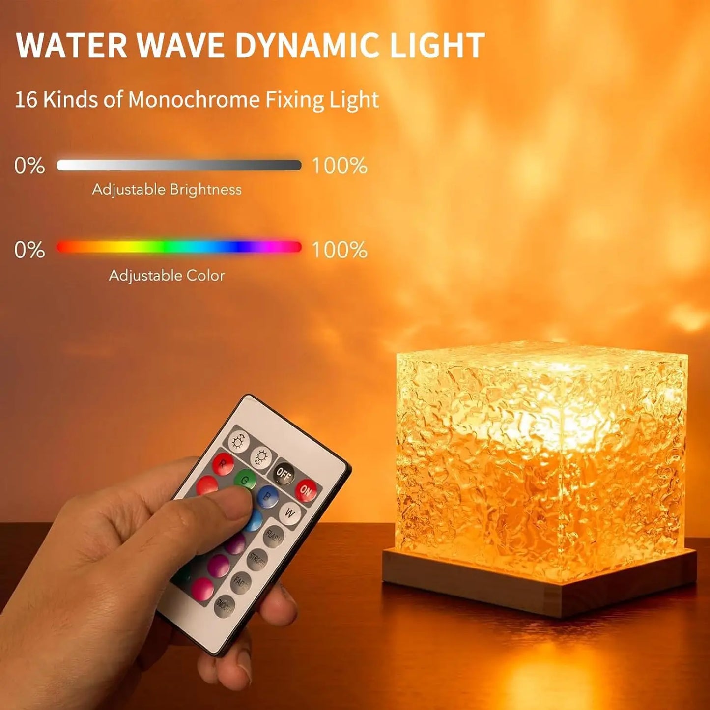 Ocean Wave Projector Light – 16 Colors Aurora Glow Lamp, Underwater Projector for Home, Office, Bar, Restaurant Night Light