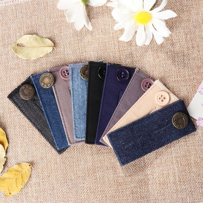 Pant Extender Belt: Adjustable Waistband Button with Hooks for Jeans, Skirts, and Maternity Wear