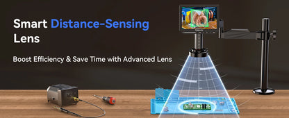 TOMLOV TM4K-AF 4K Digital Microscope – 2000X Autofocus HDMI Microscope with 8" Display & Flex Arm for Electronics & Phone Repair
