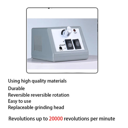 20000RPM Professional Nail Drill Machine Set - Low Noise Nail File Kit with Drill Bits & Gel Polish Remover Tools