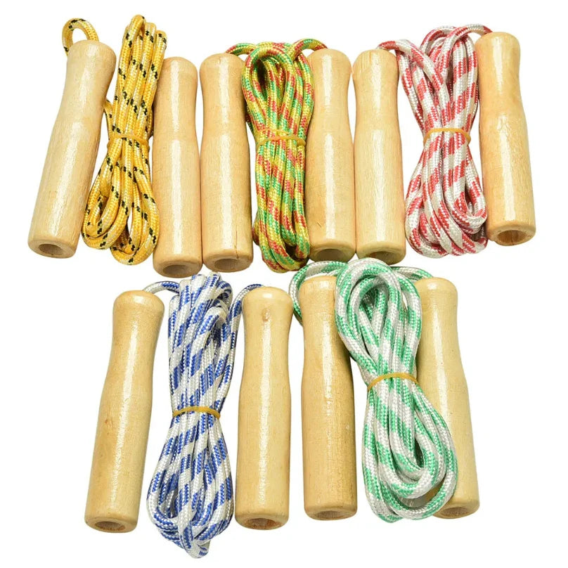 Kids Sports Jump Rope – Speed Skipping Rope with Wooden Handles for Fitness, Training, and Outdoor Play