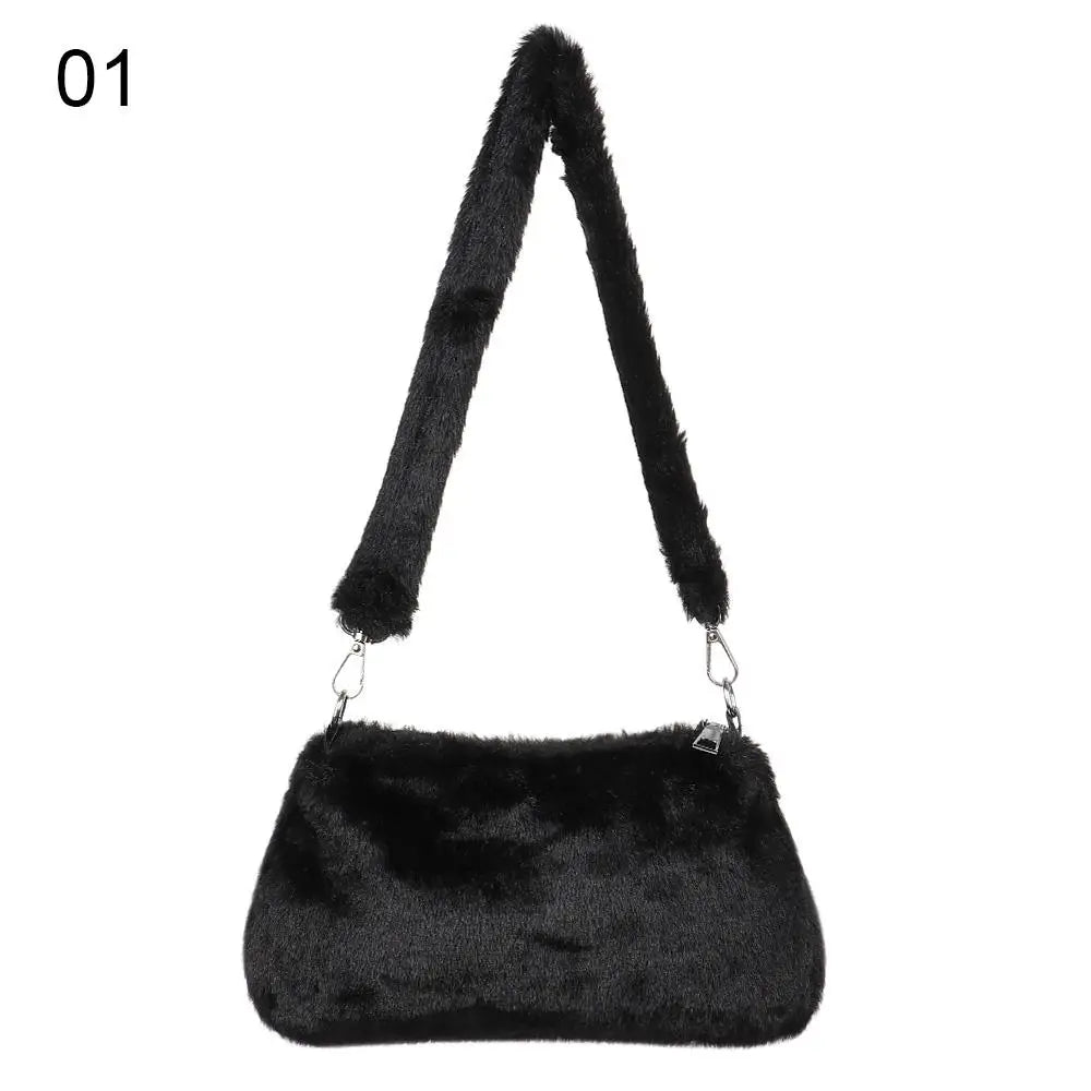 Women’s Leopard Plush Shoulder Bag - Animal Print Underarm Crossbody Messenger Bag for Casual Everyday Style