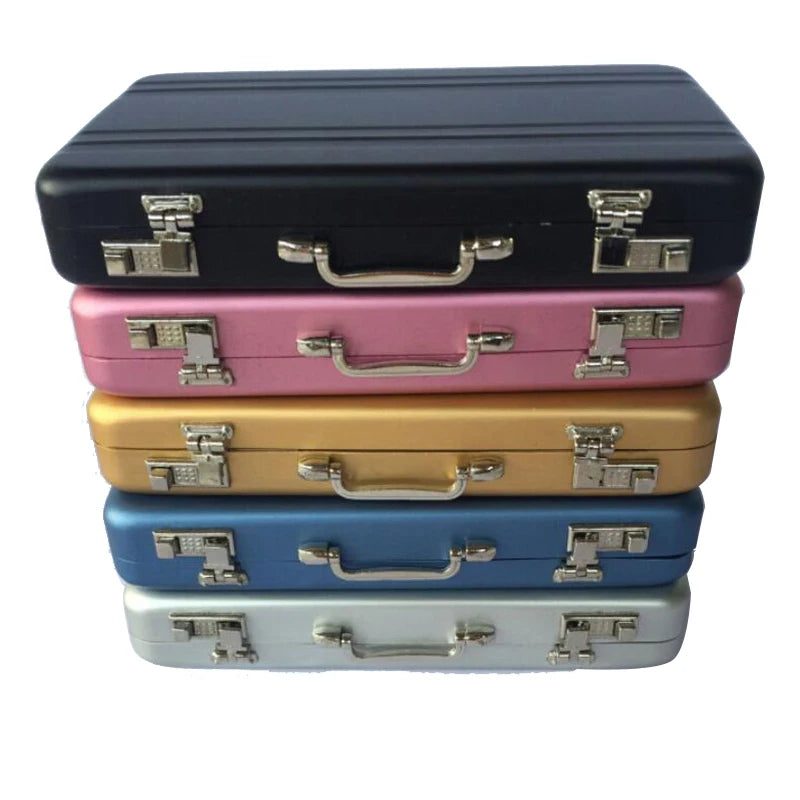 Aluminum Storage Box — Mini Business Card & Credit Card Holder, Rectangle Jewelry Case Organizer