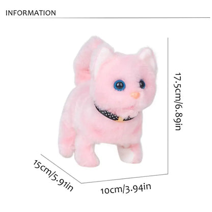 Electronic Voice Control Robot Cat Toy - Walking Plush Meowing Simulation for Kids