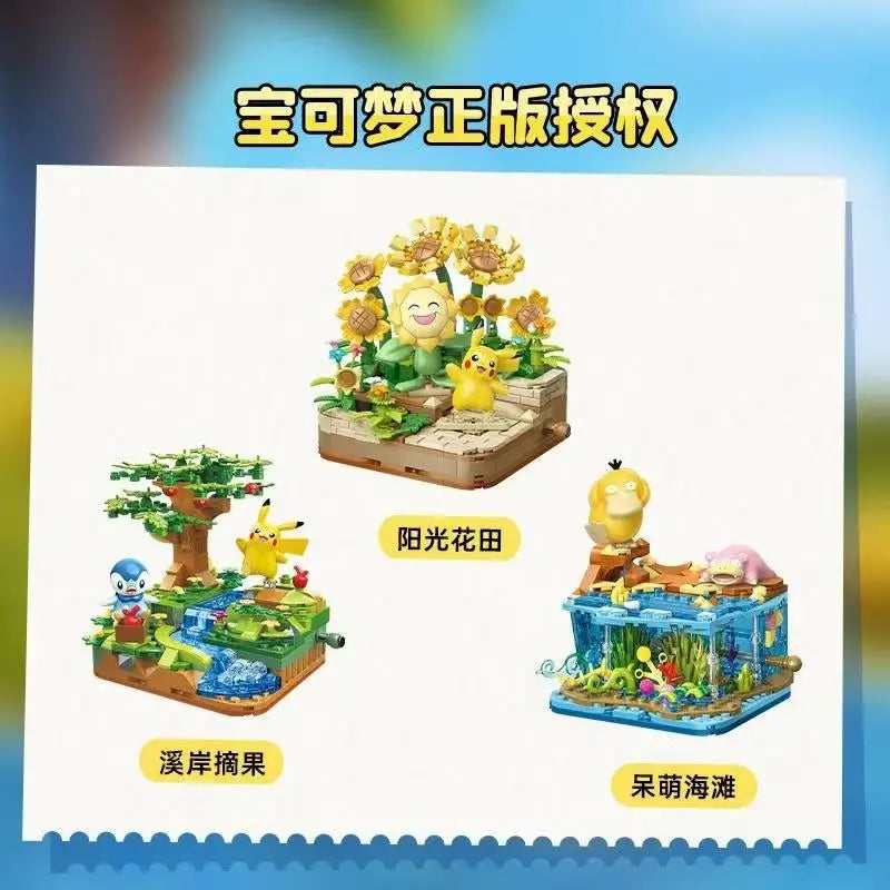 New Anime Pokémon DIY Building Block Toys – Pikachu, Sylveon, Togepi Cartoon Figures for Home Decoration