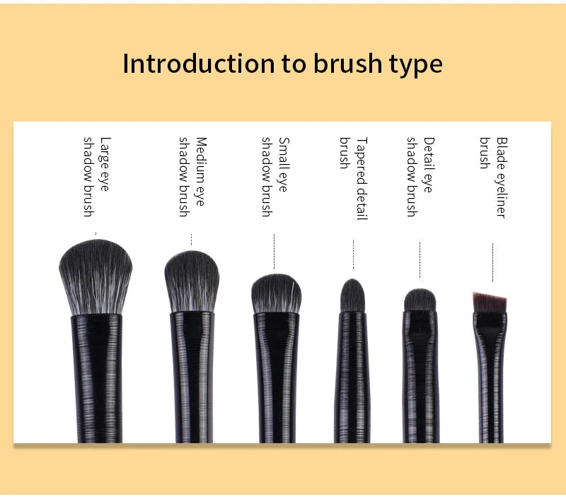 Natural Eye Makeup Brushes Set - Eyeshadow, Eyebrow, Contour, and Eyeliner Brushes for Women, Blending & Detail Tools