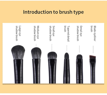 Natural Eye Makeup Brushes Set - Eyeshadow, Eyebrow, Contour, and Eyeliner Brushes for Women, Blending & Detail Tools