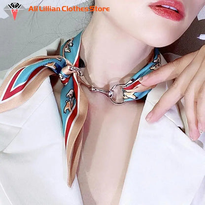 Crystal Silk Scarf Buckle Brooch - Women's Shawl Ring Clip Fastener for Scarves, Wedding Fashion Jewelry, Classic Gift Idea