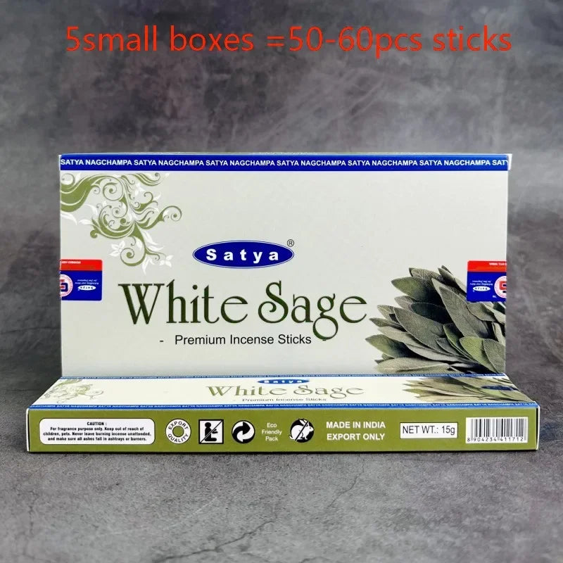 5BOX NAG Champa Indian Incense Set – Satya Handmade Sticks with 6 Aromatic Scents for Home & Meditation