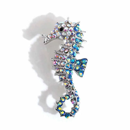 Sapphire Blue Crystal Peacock Brooch - Elegant Rhinestone Animal Pin for Fashion Accessories and Gifts