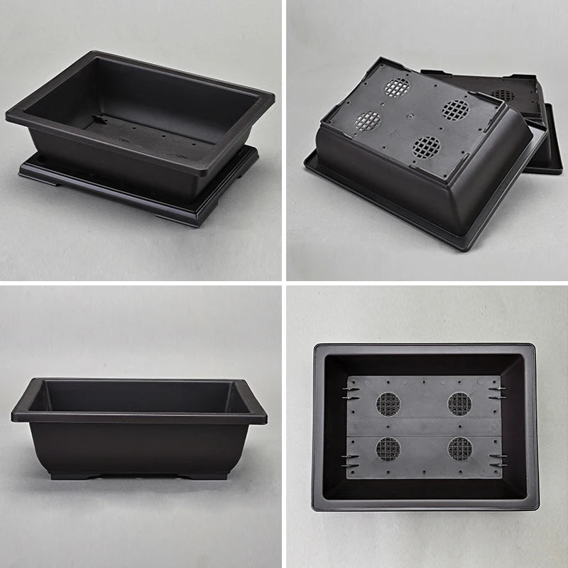 Purple Clay Succulent Plant Pots – Outdoor Garden Bonsai Planters, Rectangular & Square