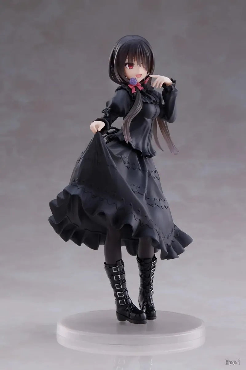 18cm Date A Live Tokisaki Kurumi Anime Figure — PVC Standing Model Toy in Black Dress, Cute Girl Car Interior Ornament
