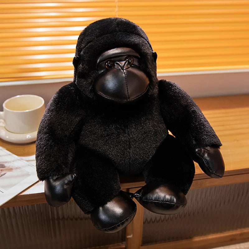 35/50/65cm Big Black Gorilla Plush Toy – Cute Stuffed King Kong Monkey for Birthday Gifts